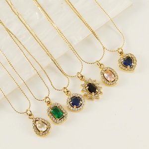 สร้อยคอคริสตัลประดับเพชรทรงหัวใจวินเทจชุบทอง 18k ขายส่ง สร้อยสแตนเลสทรงตัว S สไตล์ดูไบ สำหรับผู้หญิง ของขวัญ - Product Image 1