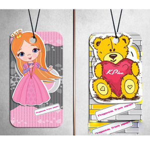 Étiquette suspendue en papier texturé lin décoratif avec impression de logo personnalisé - Product Image 2