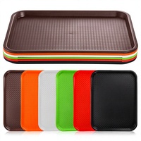 Plateaux carrés en plastique 18 x 14 pouces, couleur unie, pour restauration rapide, service de table, idéal pour café et cuisine - Vente chaude