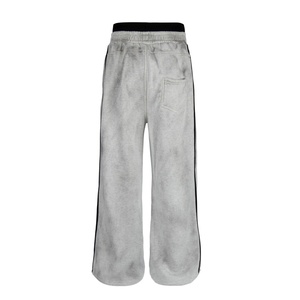<span class=keywords><strong>Pantalones</strong></span> de chándal unisex de estilo americano urbano de otoño, desgastados, con letras vintage, de doble cintura, elegantes, de pierna curva y ancha - Product Image 4