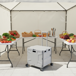Chariot de camping à roulettes très populaire pour coffre de voiture, portable, pour <span class=keywords><strong>courses</strong></span>, supermarché, organisation de bagages avec housse - Product Image 1