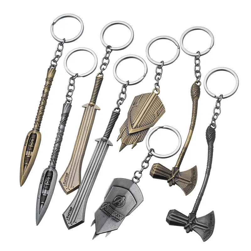 Key chain wholesale Marvel Avenger Character weapon Hammer of Thor Storm Tomahawk Metal key chain Promotional gifts clothing accessories