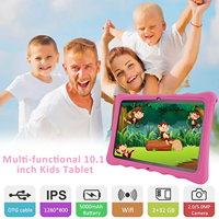 Tablette pour enfants 10,1 pouces 2+32 Go Écran capacitif IPS Quad Core Android Nouvelles fonctionnalités éducatives Emplacement pour carte SIM Étui en silicone étanche