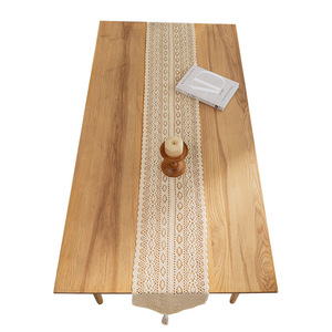 American Style Crocheted Cotton Table Runner Rectangle <b>Washable</b> Home Decor Lace <b>Tablecloth</b> Plant Pattern - Product Image 3