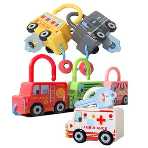 Kunci mobil mainan plastik anak-anak, kunci kreatif, mainan alat bantu mengajar membuka kunci mobil