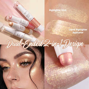 Stick surligneur double embout, stylo contour liquide avec tête pinceau, waterproof, longue tenue, maquillage éclatant pour le visage, cosmétiques en marque privée - Product Image 2