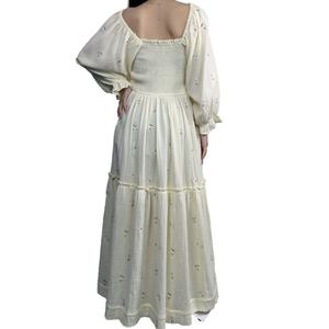 Robe de jardin décontractée élégante et ajustée pour femme, personnalisable, magnifique vêtement ample avec tissu tissé à motif écologique - Product Image 5