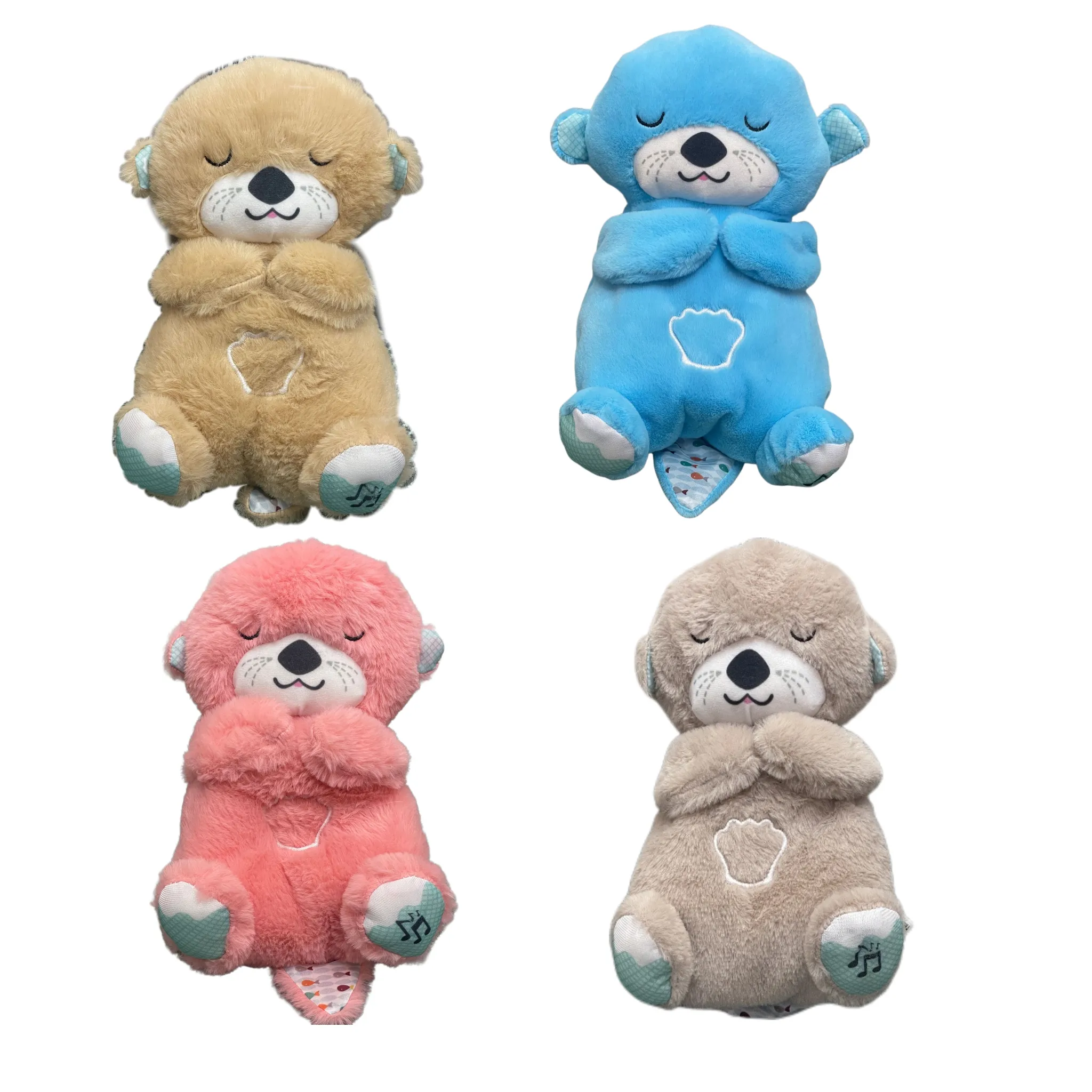 cpc new wholesale toys breathing otter Breathing and glowing otter pillow baby soothing breathing otter doll