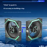 Ventilateur de Boîtier d'Ordinateur à Refroidissement ARGB avec Contrôle de Température, Éclairage Sans Fil et Blocs de Construction en Chaîne de Glace de 12 cm, Vente en Gros Usine