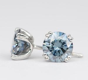 Boucles d'oreilles clous exclusives en diamant de qualité supérieure, en argent sterling 925, élégantes, de luxe, de créateur, scintillantes, bijoux fins, pour femme moderne, pour soirée - Product Image 2