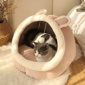 Pet Cat Ears House Nest Arctic Fleece Polyester Filling Eco-Friendly Anti-Slip Fashion Warm Pet <b>Bed</b> Indoor Use for Cats Small - Product Image 5