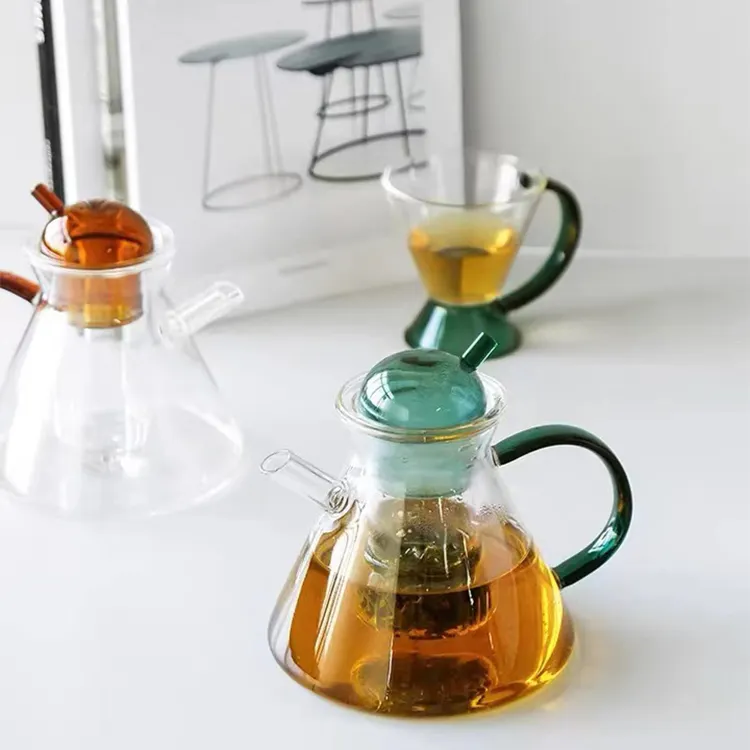 Service à thé de couleurs vertes, 1 paire de verres résistants à la chaleur, Style arabe dubaï, en verre, vente en gros