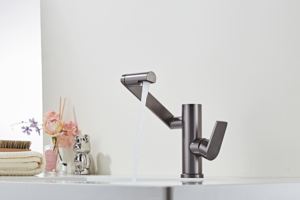 Thiết bị vệ sinh cao cấp nhiệt độ màn hình hiển thị lavabo thông minh 360 độ phòng tắm Brass sàn gắn dẫn lưu vực bồn rửa vòi tap - Product Image 2