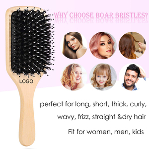 <span class=keywords><strong>Brosse</strong></span> à <span class=keywords><strong>cheveux</strong></span> à pagaie avec poils <span class=keywords><strong>de</strong></span> <span class=keywords><strong>sanglier</strong></span> pour femmes épais bouclés minces longs <span class=keywords><strong>cheveux</strong></span> courts humides ou secs ajoute <span class=keywords><strong>de</strong></span> la brillance et rend les <span class=keywords><strong>cheveux</strong></span> lisses - Product Image 4