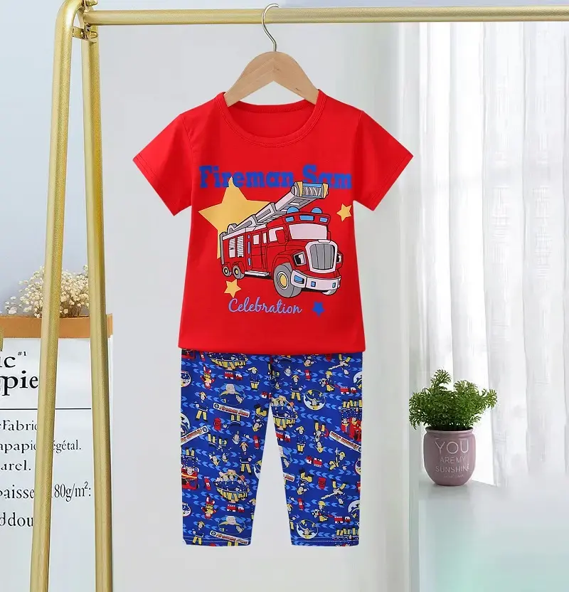 Peuter Pyjama Korte Mouw Pyjama Baby Twee Stukken Duurzame Peuter Jongens Nachtkleding Eco Vriendelijke Pyjama