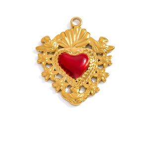 จี้รูปปีกหัวใจสไตล์โกธิค สแตนเลสสตีล สีทอง 18K สำหรับทำเครื่องประดับ DIY สร้อยคอ สร้อยข้อมือ ของขวัญ - Product Image 2