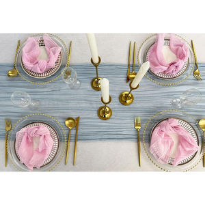 100% pur lin tissu serviette à la main personnalisé blanc linge de table pour décor côtier tissu uni pour le dîner utilisation-vente en gros - Product Image 1