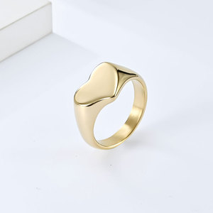 Anillo de Boda Romántico de Acero Inoxidable 316L Chapado en Oro Fino de 14k 18k, Resistente al Deslustre, con Diseño de Corazón, para Mujer y Hombre - Product Image 2