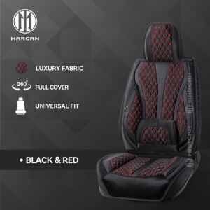 Marcan Housse de siège de voiture en cuir de luxe imperméable et anti-taches, universelle, noire, pour voiture - Product Image 4