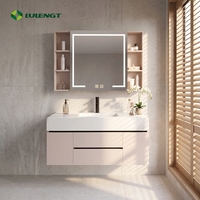 Meuble-lavabo de salle de bain avec lavabo, miroir intelligent, meuble mural de salle de bain, meuble-lavabo sur mesure