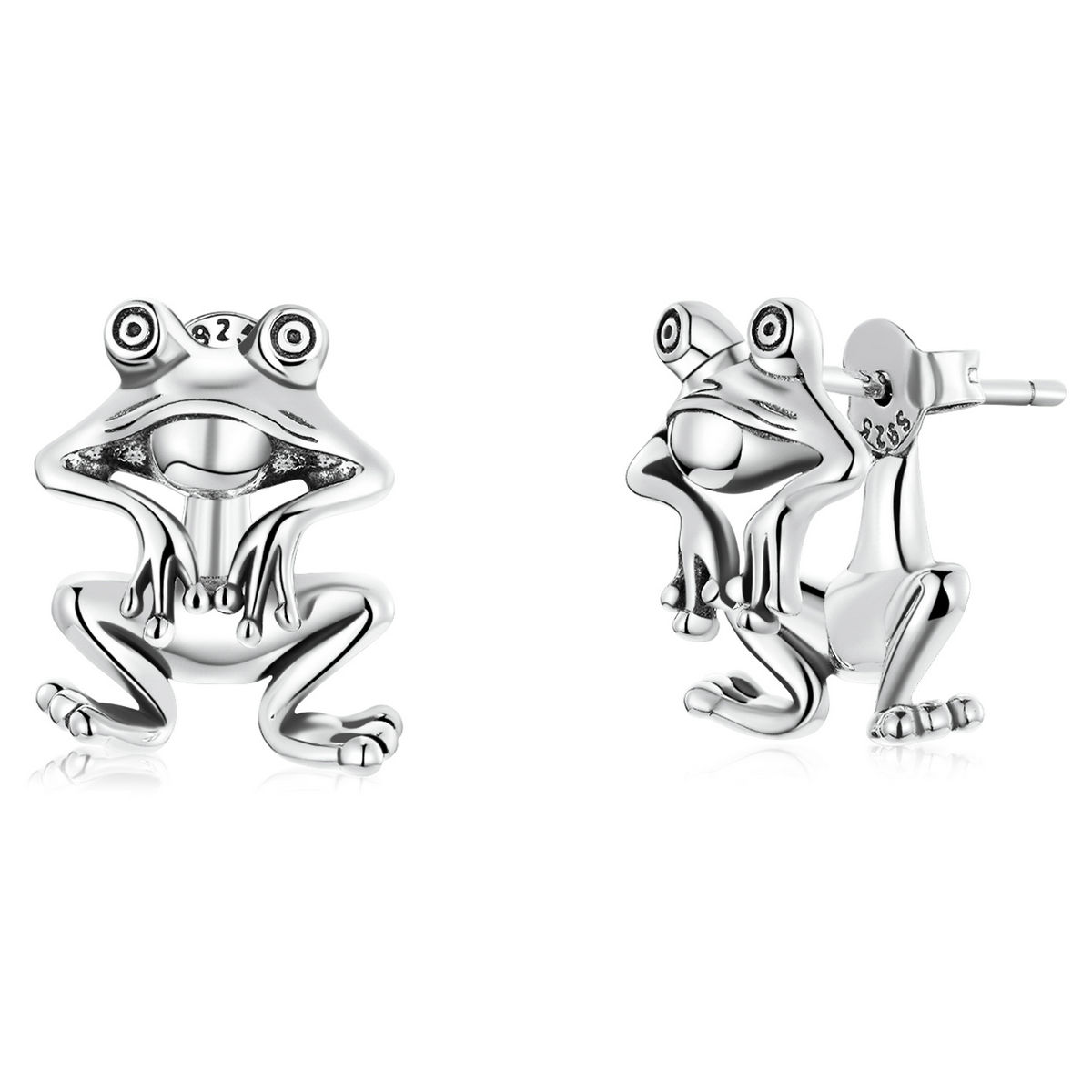 New Fun Frog S925 Silver Earrings, Personalized Design Earrings