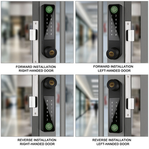 YiTechE alliage de Zinc TT APP empreinte digitale numérique cadre en aluminium étroit <span class=keywords><strong>porte</strong></span> en verre serrure intelligente pour <span class=keywords><strong>porte</strong></span> en aluminium <span class=keywords><strong>sans</strong></span> perçage - Product Image 4