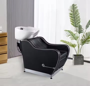 อุปกรณ์ร้านเสริมสวยพร้อมอ่างล้างผมเซรามิก เก้าอี้สระผมสีทอง - Product Image 2