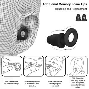 Tapones para los Oídos con Logotipo Personalizable, 4 Tamaños, Insonorizantes, con Cancelación de Ruido, de Espuma Viscoelástica, con Filtro - Product Image 6