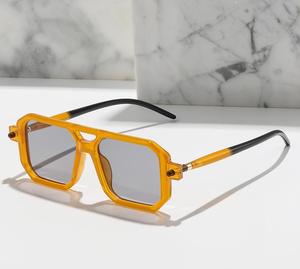 Chanceux 2025 Vintage Double pont cadre lunettes Transparent carré couleur bonbon lunettes de soleil ombre à paupières pour femmes hommes - Product Image 1