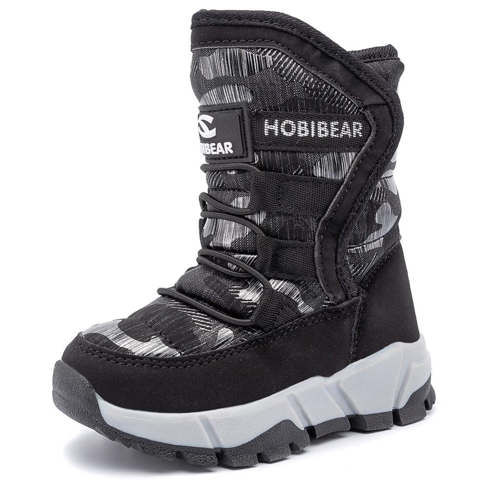 HOBIBEAR хорошее качество, удобные модные детские ботинки для девочек, обувь, водонепроницаемые детские зимние ботинки до щиколотки
