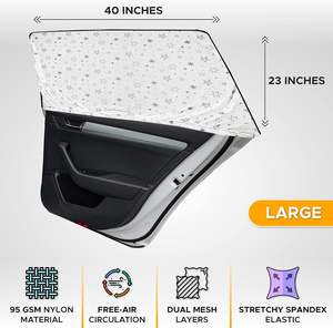 Pare-soleil imprimé pour vitres latérales de <span class=keywords><strong>voiture</strong></span> pour bébé, protection contre la chaleur et les UV, en tissu élastique réglable - Product Image 5