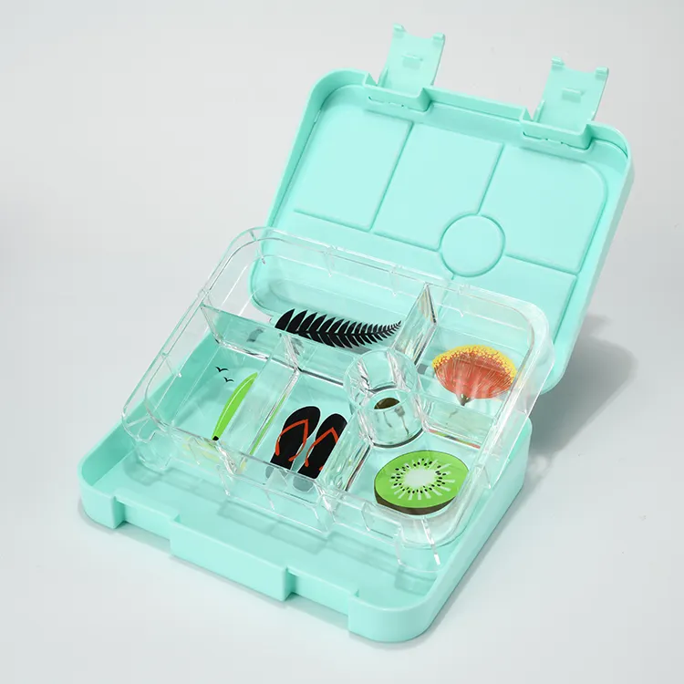 Lekvrij Afgesloten Kids Lunch Bento Box 6 Compartimenten Bpa Gratis Plastic Tritan Magnetron Veilig Herbruikbare Japanse Thermische Lunchbox