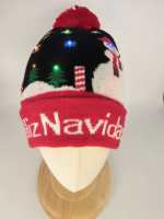 Unisex LED luce-Up cappello di natale cappello personalizzabile Logo invernale più caldo copricapo lavorato a maglia regali per feste con motivo personaggio