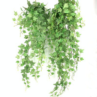 Guirlande de feuilles de patate douce artificielles, haute simulation, aspect naturel, pour mur, hôtel, salle d'exposition, plafond, toile de fond, verdure, maison
