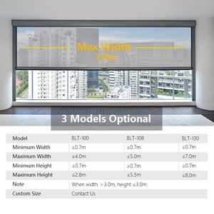 Stores verticaux motorisés en aluminium sur mesure de 12 m de large, anti-UV, <span class=keywords><strong>grande</strong></span> taille, avec rail zippé intégré et tissu <span class=keywords><strong>occultant</strong></span> - Product Image 4