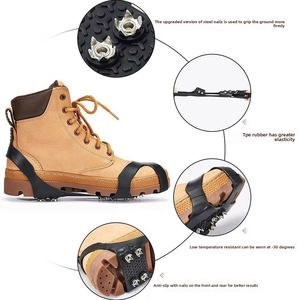 Crampons antidérapants TPE à 10 dents pour ski, glace et neige, équipement de protection extérieur, couvre-chaussures simples à griffes résistantes à l'usure pour la route - Product Image 3