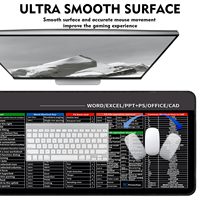 Alfombrilla de Ratón Extragrande para Juegos con Teclas de Atajo para Software de Oficina, Word, Excel, PPT, PS, CAD, Venta al Por Mayor