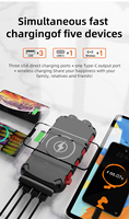 Banque d'énergie solaire étanche 20000mah chargeur solaire mini batterie externe 18W prise Usb solaire universelle pour téléphone intelligent universel ABS