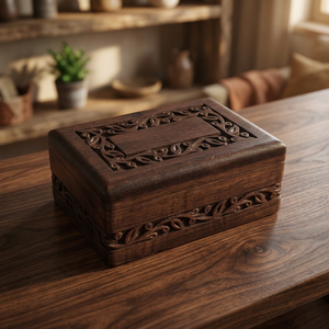 Leaf Carving Wooden Foldable Eco-Friendly Customizable Classic Cremation Urn Box Human Ashes Kids Men Adults <b>Pets</b> Dog Memorial - Product Image 2