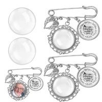 Broche photo unisexe style ailes d'ange européen-américain, épingle commémorative DIY, accessoire anti-perte plaqué populaire