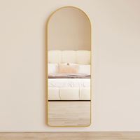 Miroirs de salle de bain noirs de luxe modernes tendance 2025, bordure épaissie, sur mesure, pleine longueur, en forme d'arche, vente en gros directe usine