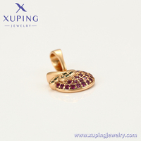 Bijoux xup en plaqué or 18K, Collection de fruits créatifs, exquis et délicat, fraise, pendentif en plaqué or, A00672363