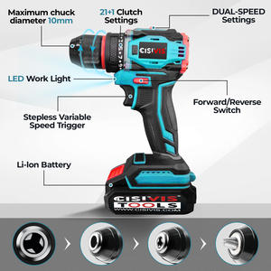 ไขควงไร้สายแบบมัลติฟังก์ชั่น OEM/ODM แรงบิดสูง ใช้แบตเตอรี่ลิเธียม พร้อมสายไฟและแบตเตอรี่ 2 ก้อน - Product Image 3