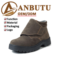 Chaussures de sécurité en cuir suédé avec embout en acier, résistantes aux perforations, semelle intermédiaire en acier, semelle en caoutchouc robuste pour l'industrie et la construction