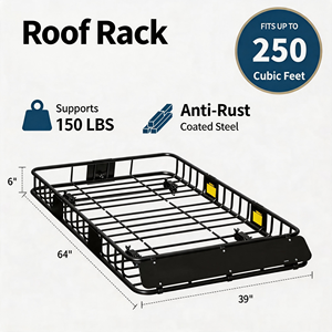 Panier de toit robuste 150 lb en acier, porte-bagages universel pour SUV, camionnette, camping et overlanding - Product Image 1