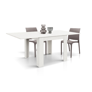 Lorenzo Extendable <b>Dining</b> <b>Table</b> 90 To 180 Cm <b>White</b> Ash Melamine Finished Internal Use - Product Image 2