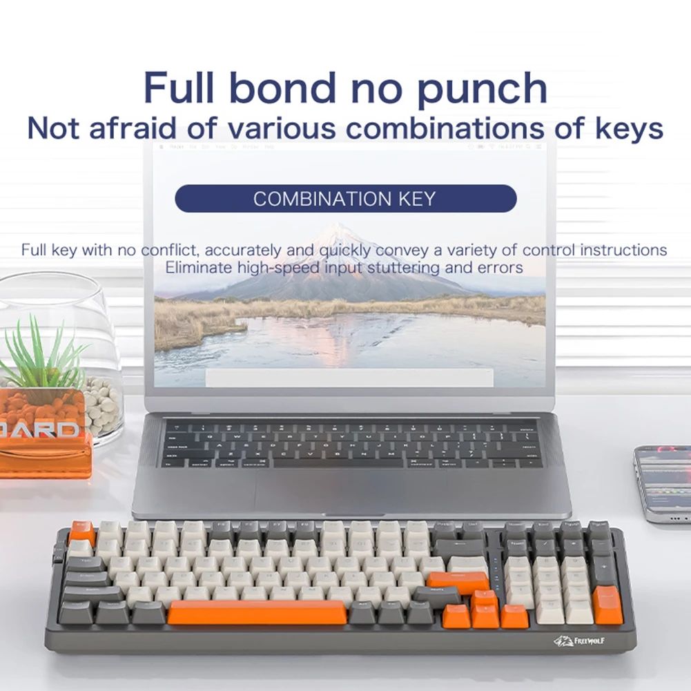 FREEWOLF Teclado Mecánico Inalámbrico Attack Shark X85, Bluetooth 5.0/2.4GHz/con Cable, Teclado - Foto 7