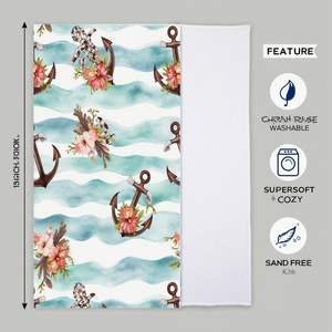 منشفة شاطئ من الألياف الدقيقة بتصميم شخصي وطباعة مخصصة، سريعة الجفاف ومقاومة للرمل، مربعة الشكل وبمقاسات كبيرة جدًا من المصنع الأصلي - Product Image 4