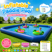 Piscine gonflable commerciale avec bateaux à pagaies pour enfants, équipement de jeu aquatique extérieur, piscine gonflable pour la location