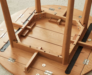 Nửa Nhà Hiện Đại Châu Âu Đa Chức Năng Rắn Gỗ Vòng Gấp Bàn Ăn Cho Khách Sạn Sử Dụng - Product Image 5